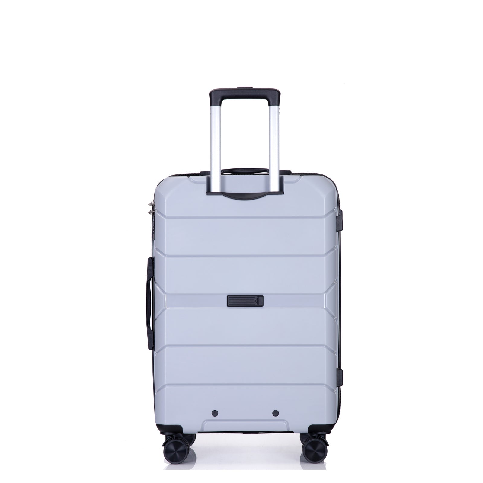 Hardshell Suitcase Spinner Wheels PP Luggage Sets Lightweight Suitcase with TSA Lock,3-Piece Set (20/24/28) ,Silver - Korvel