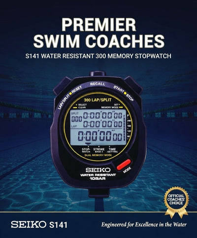 SEIKO S141 Stopwatch - 300 Lap Memory & Advanced Features