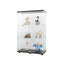 Three double door glass display cabinets with door frames, 49.3 inches * 31.7 inches * 14.3 inches, black - Korvel