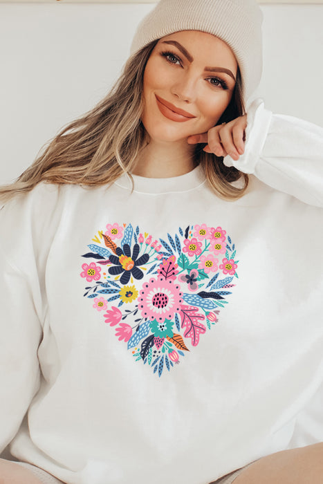 Floral Heart 4640 Sweatshirt - Korvel
