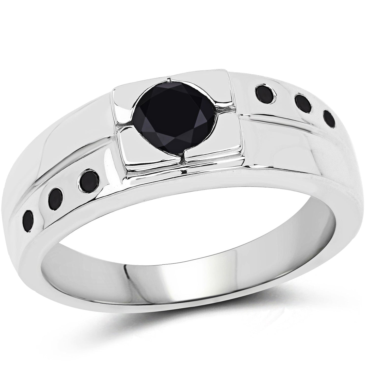 0.56 Carat Genuine Black Diamond Sterling Silver Ring