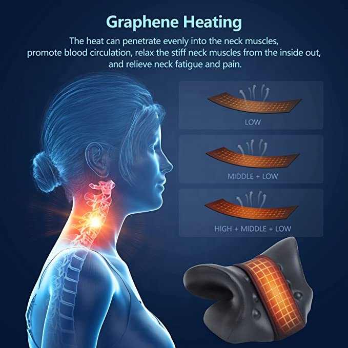 Heated Neck and Shoulder Relaxer with Graphene Heating Pad