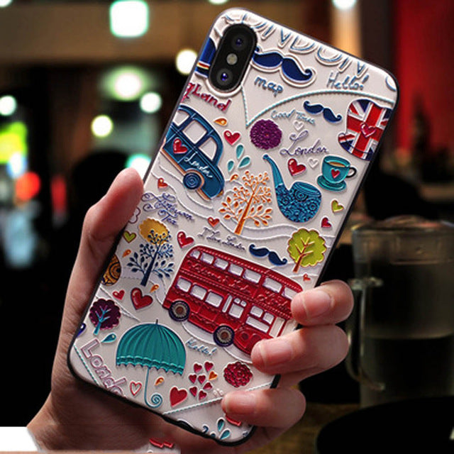 Eqvvol Cute 3D Cartoon Patterned Phone Case for iPhone
