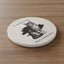 Cup Goes Here Cat Coaster - Clear Instructions for Beverage Placement
