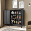 Elegant Black Kitchen Buffet Server Table with Doors