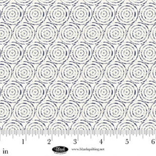 Tissu en coton blanc géométrique circulaire Cameo Appearance