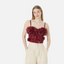 French mesh see through fishbone corset with chest cushion three-dimensional flower shaped outerwear beautiful back - Korvel