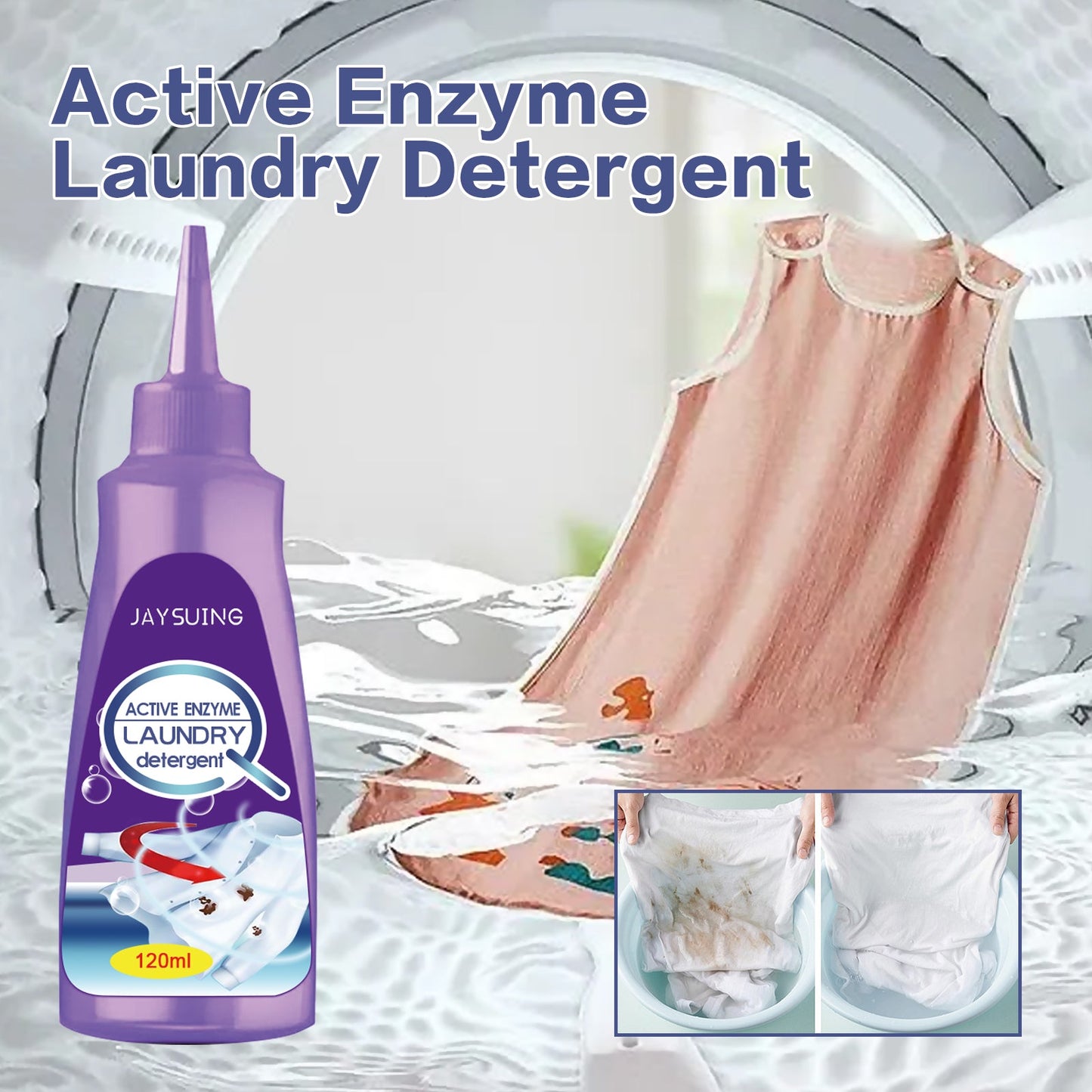 Active Enzyme Laundry Detergent, Laundry Stains And Blood Stains Cleaning Laundry Multi-purpose Detergent - Korvel