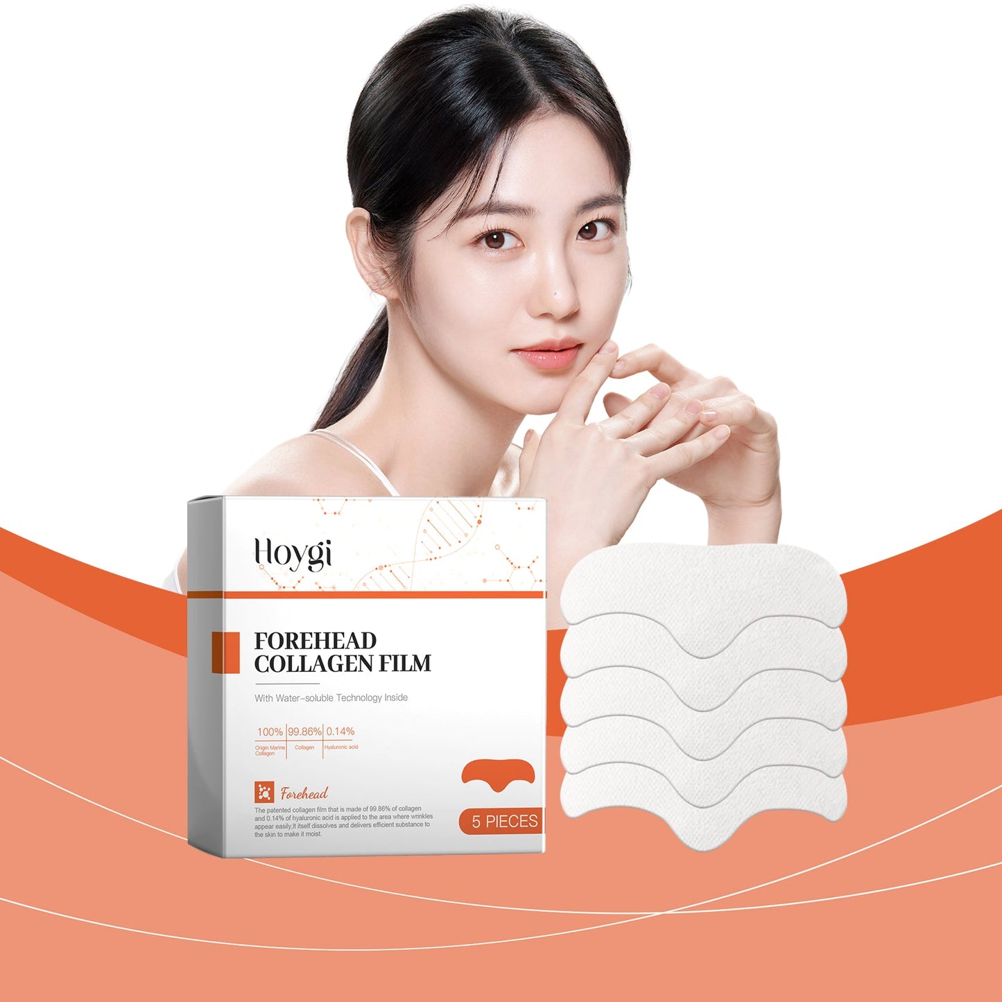 Hydrolyzed Collagen Patch Moisturizing, Firming, Whitening, Moisturizing And Lifting Forehead Patch - Korvel