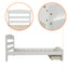 Elegant Platform Twin Bed Frame with Storage Drawer - White