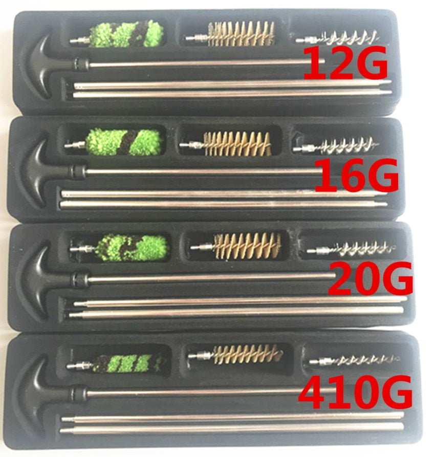6Pcs/Set Tactical 12 GA 16 GA 20 GA 410 GA Gauge Hunting Gun Cleaning Set Rod Brush Rifle Pistol Tube Barrel Cleaning Kit Tool - Korvel