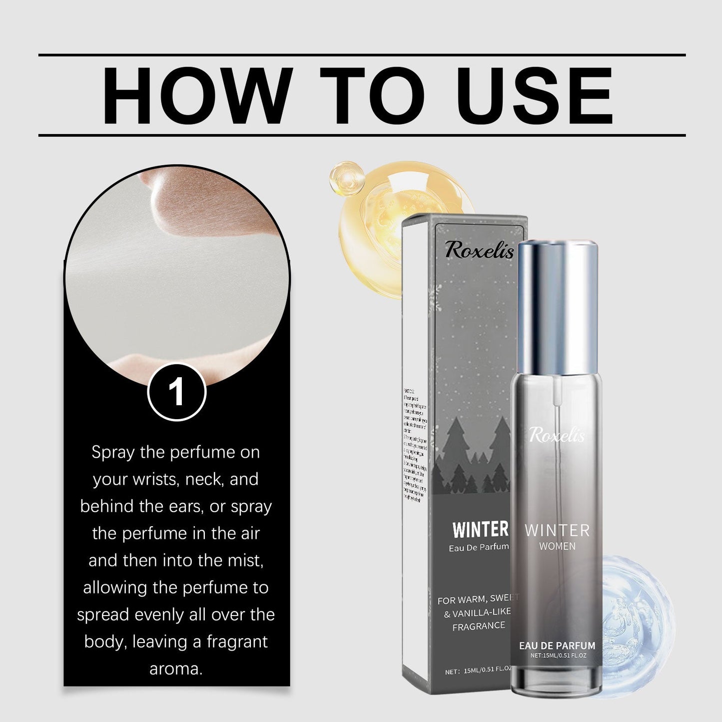 Winter Perfume Warm Vanilla Natural Fresh Light Fragrance Portable Lasting Fragrance Exudes Charm Perfume - Korvel