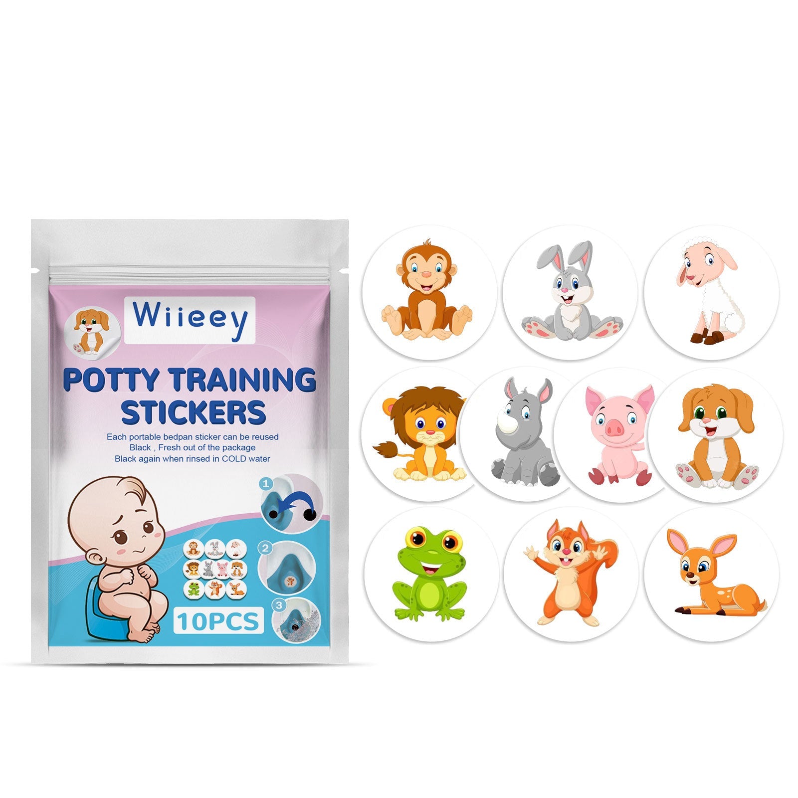 Potty Training Stickers Children's Potty Pee Training Cartoon Personality Paper Assisted Reward Stickers - Korvel