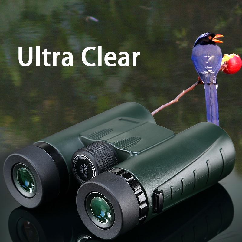 Military HD Compact Binoculars 8x32 Optics Telescope Zoom Powerful Vision Objective Lens Army Green for Hunting Sport USCAMEL - Korvel