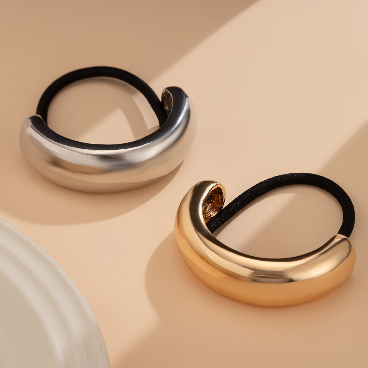 Barrette élastique rétro personnalisée à double couche