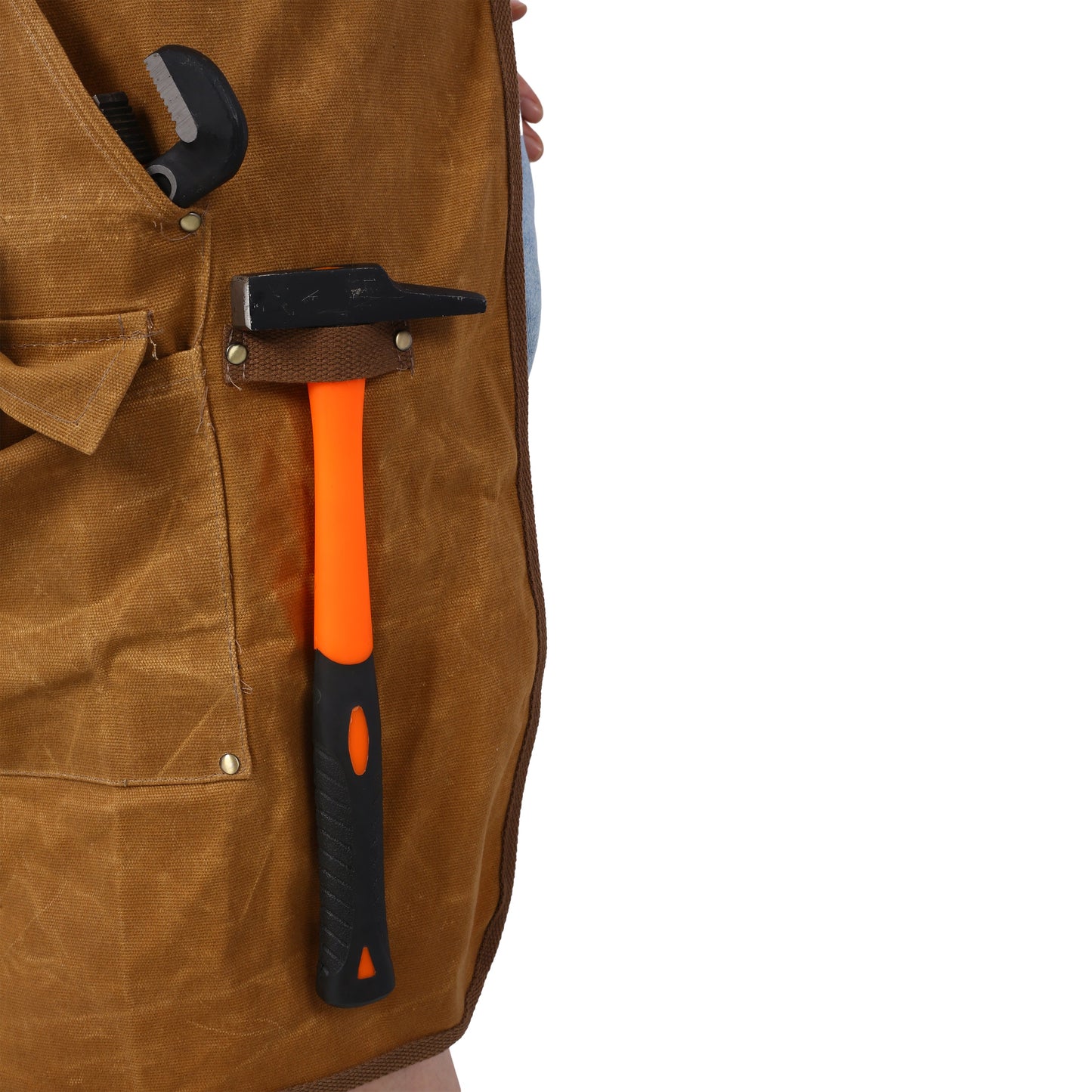 Long heavy-duty waxed canvas tool apron, carpenter apron, carpenter apron, carpenter waterproof 18 ounces - Korvel