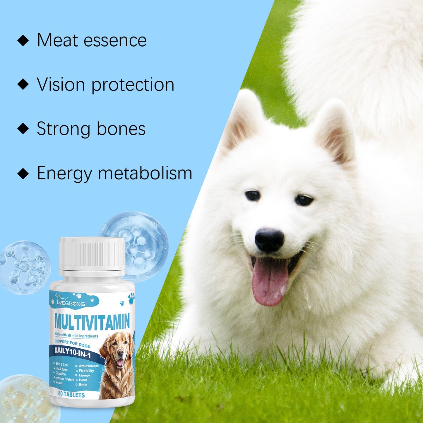 Multivitamin Tablets For Dogs, Cats, Dogs And Pets Absorb Nutritional Health Supplements - Korvel