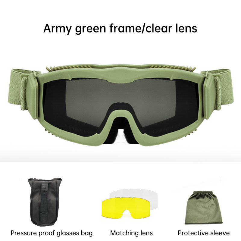 Tactical glasses anti-sand shooting goggles outdoor equipment military fans field anti-impact glasses - Korvel