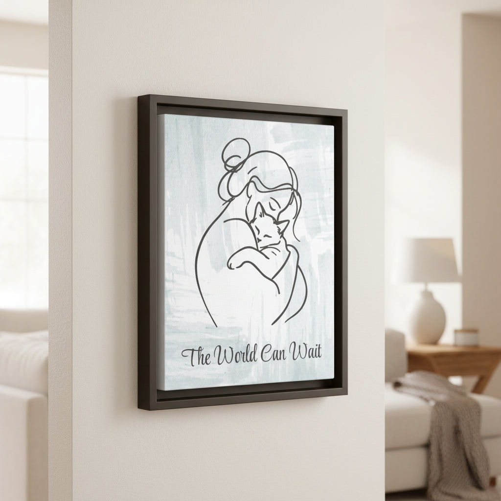 L'impression sur toile Chat Le Monde Peut Attendre