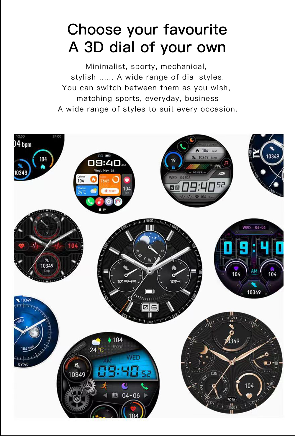 GS GT3 Pro Smart Watch Heart Rate, Blood Pressure, Blood Oxygen Monitoring Bluetooth Sports Watch Bracelet - Korvel
