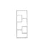 Bookshelf, Freestanding Wood Open Bookcase with 5 Cubes, with 2 keyhole hangers, Home Office Décor Rectangular Storage - Korvel