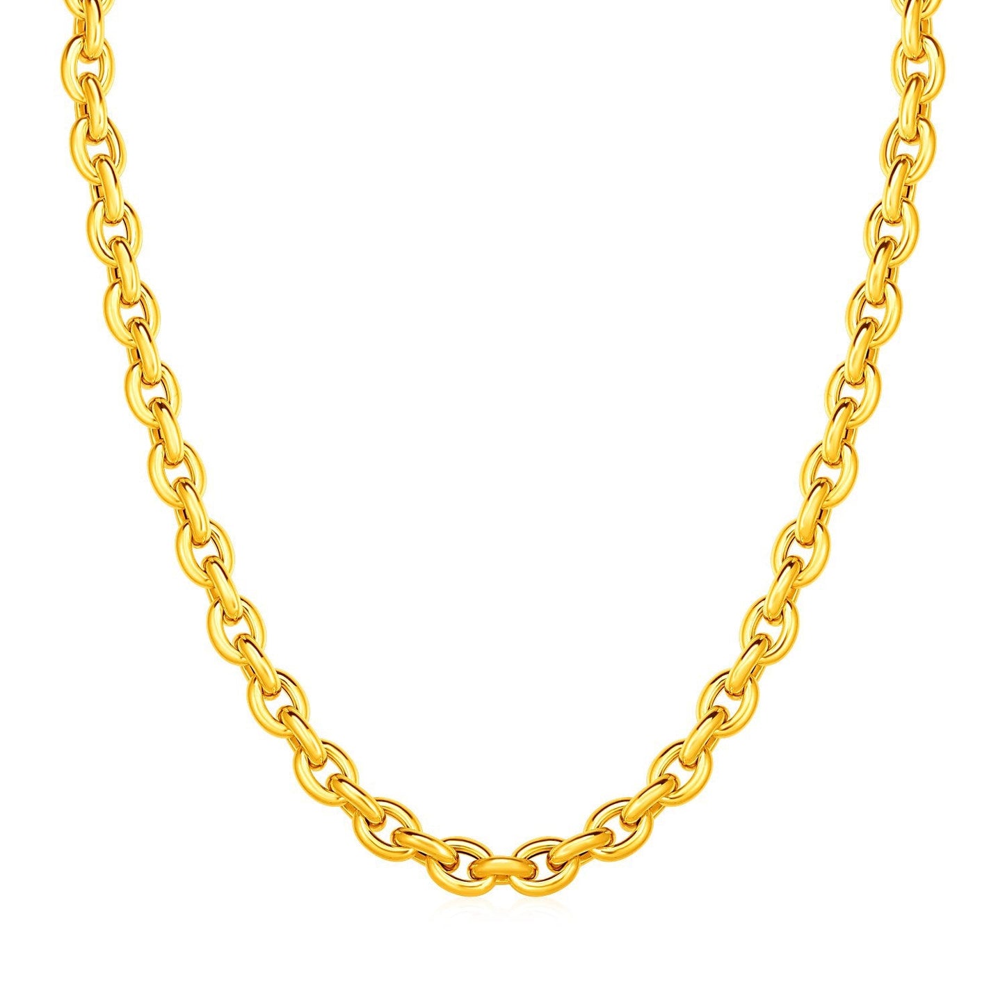 Collier en maillons ovales poli en or jaune 14 carats