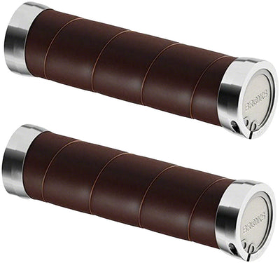 Brooks Slender Leather Grips - Brown 130mm
