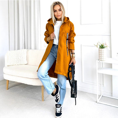 Hooded Sports Brushed Hoody Casual Long-sleeved Jacket