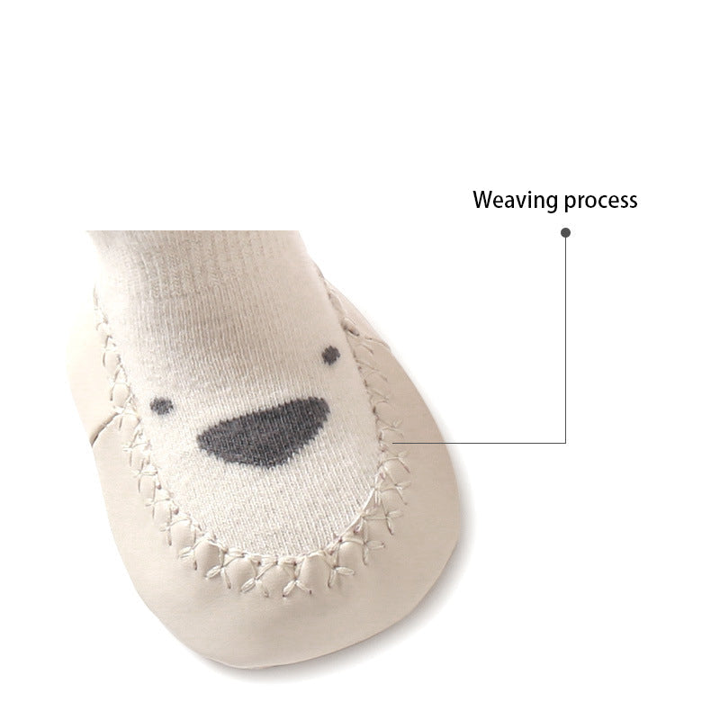 Baby Floor Shoes And Socks Soft Bottom Mid-Tube To Prevent Korean Style Super Cute Cartoon Baby Toddler Socks Shoes - Korvel