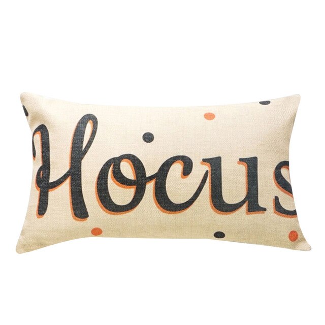 Truc of behandelen/pompoen print Happy Halloween Sierkussen Cover Kussen Case brief print Kussensloop Kussenhoes - Korvel