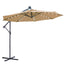 10 FT Solar LED Patio Umbrella with Easy Open Adjustment - Taupe
