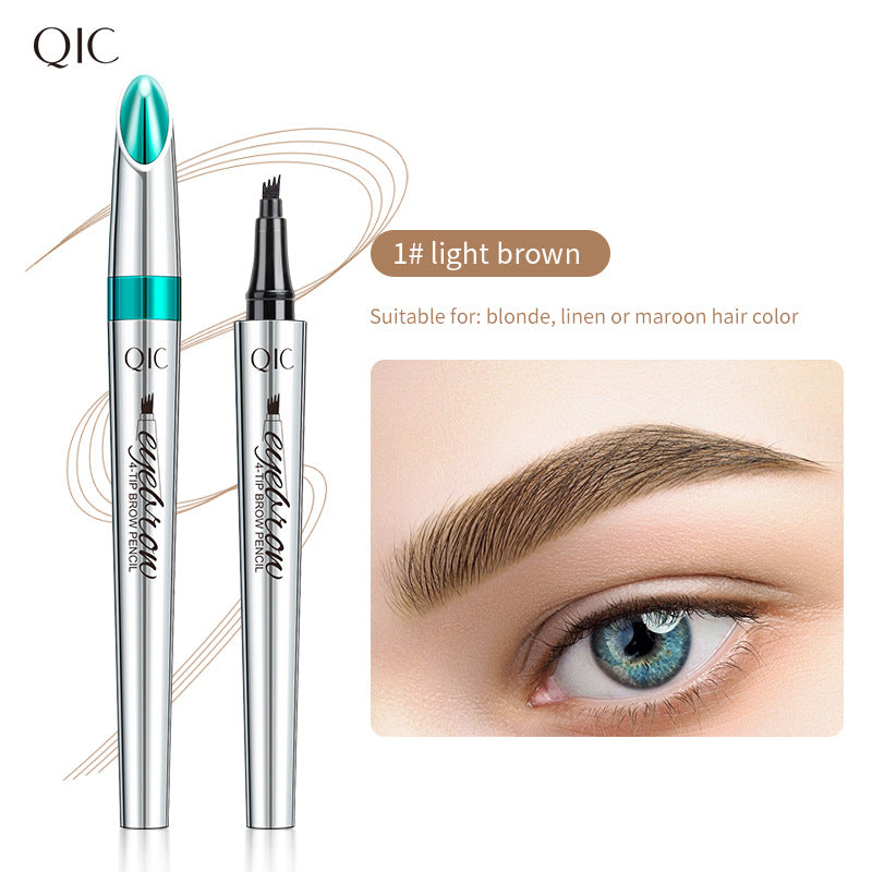 Imitation wild eyebrow waterproof and non smudging four claw forked liquid eyebrow pencil - Korvel