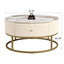 31.5 Inch Modern Round Coffee Table with Drawers, Marble Table with Storage, Coffee Table for Living Room - Korvel
