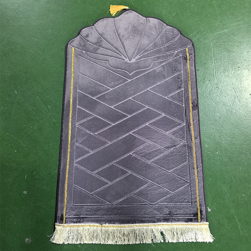 Shell shaped solid color carpet irregular flannel sponge thickened short flannel embossed portable floor mat - Korvel