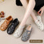 Leather perforated shoes with hollowed out toe caps for women soft soled non slip flat sandals for women - Korvel