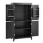 Elegant Black Bathroom Floor Storage Cabinet with Adjustable Shelves