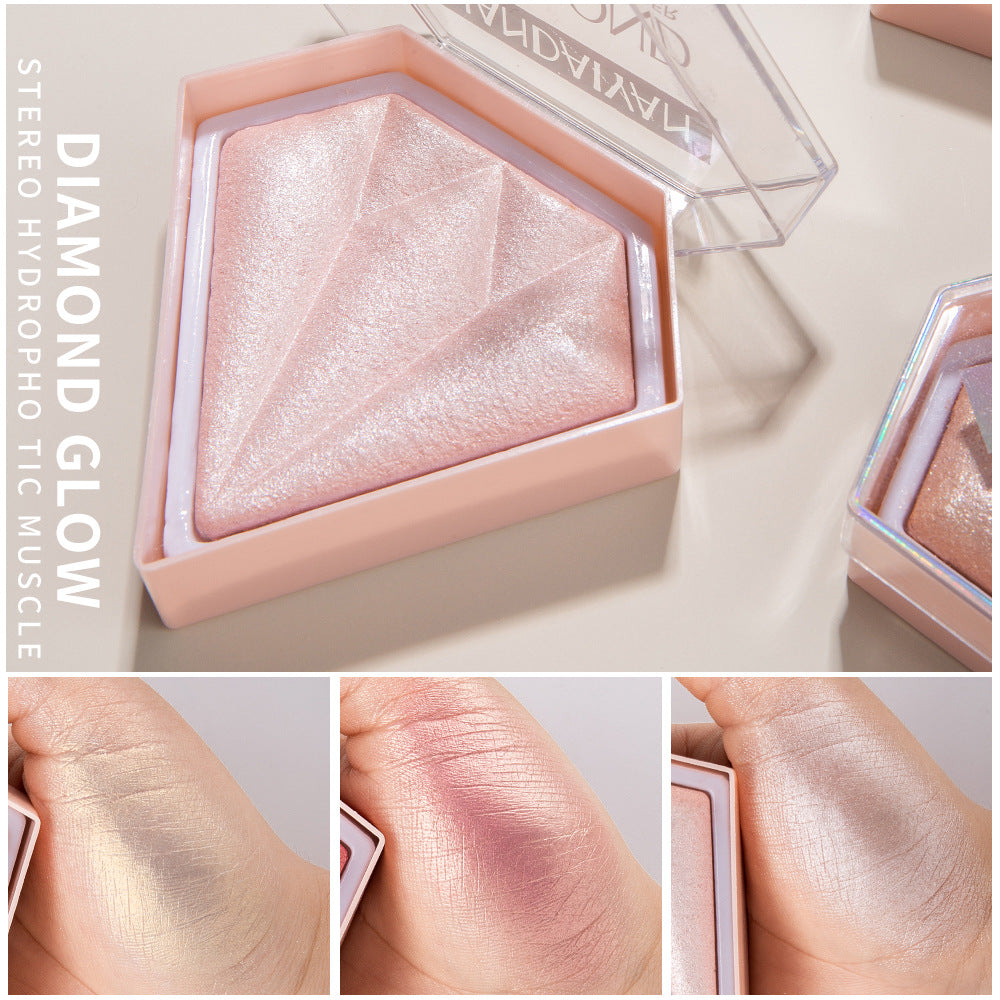 Diamond Highlighter Powder Brighten Skin Tone Repair Glitter Powder Nose Shadow Modification Stereo Brightening - Korvel
