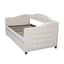 Upholstered Twin Size Daybed with Trundle, Beige - Korvel