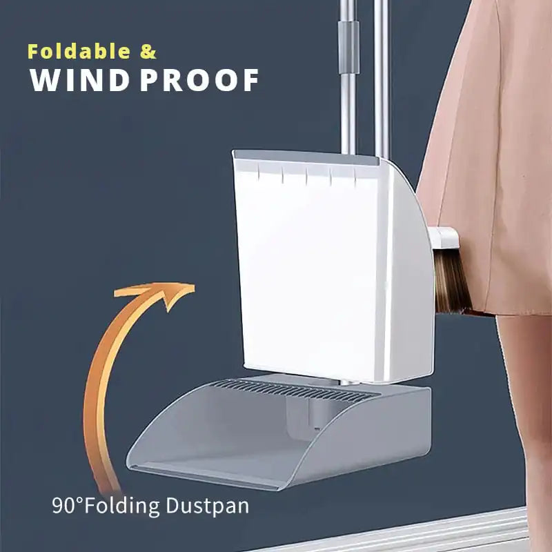 Ensemble de balai et pelle à poussière anti-vent pour la maison