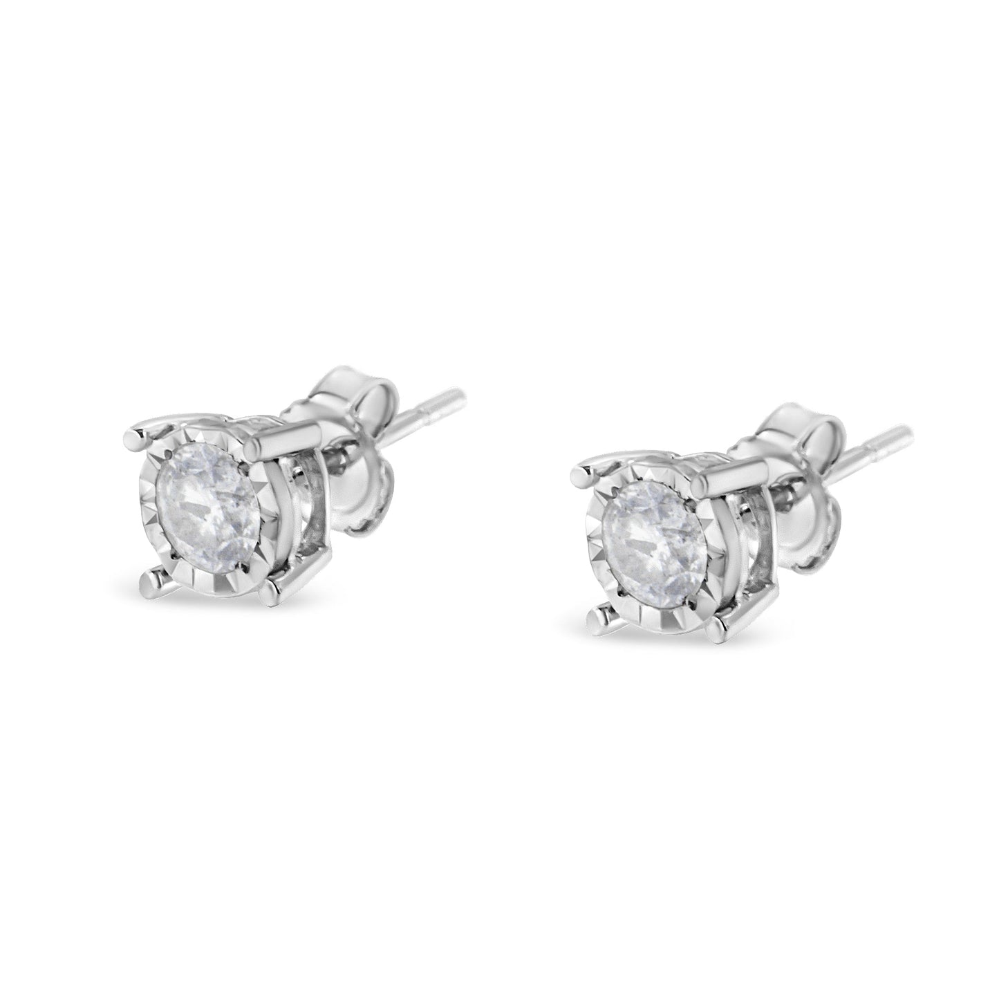 Boucles d'oreilles en diamant Miracle-Set en argent sterling 0,925 1/2 Cttw