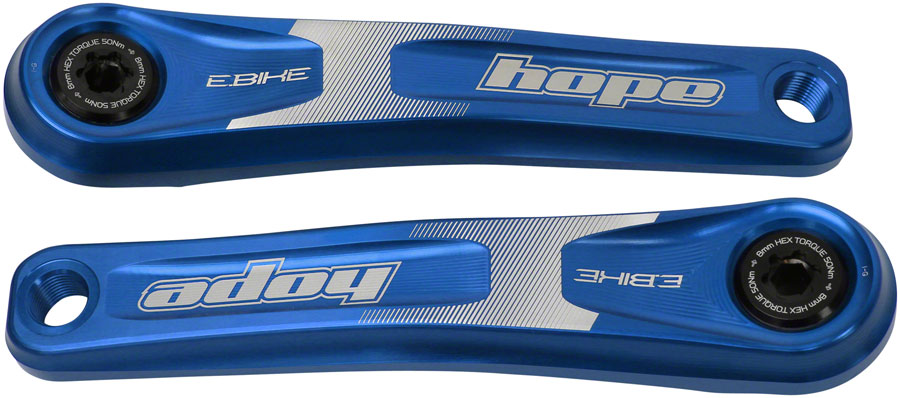 Ensemble de manivelles Hope Ebike - 165 mm ISIS décalé bleu
