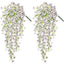 Purple hanging artificial flowers, vines for wedding arch, home, garden, party, autumn decor, fake eucalyptus, plant decor, 2 pc - Korvel