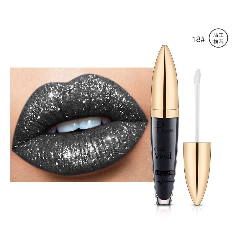 18 Colors Shiny Lip Gloss for Women Long Lasting Matte Glitter Liquid Lipstick Diamond Shiny Lip Gloss Waterproof Lip Makeup - Korvel