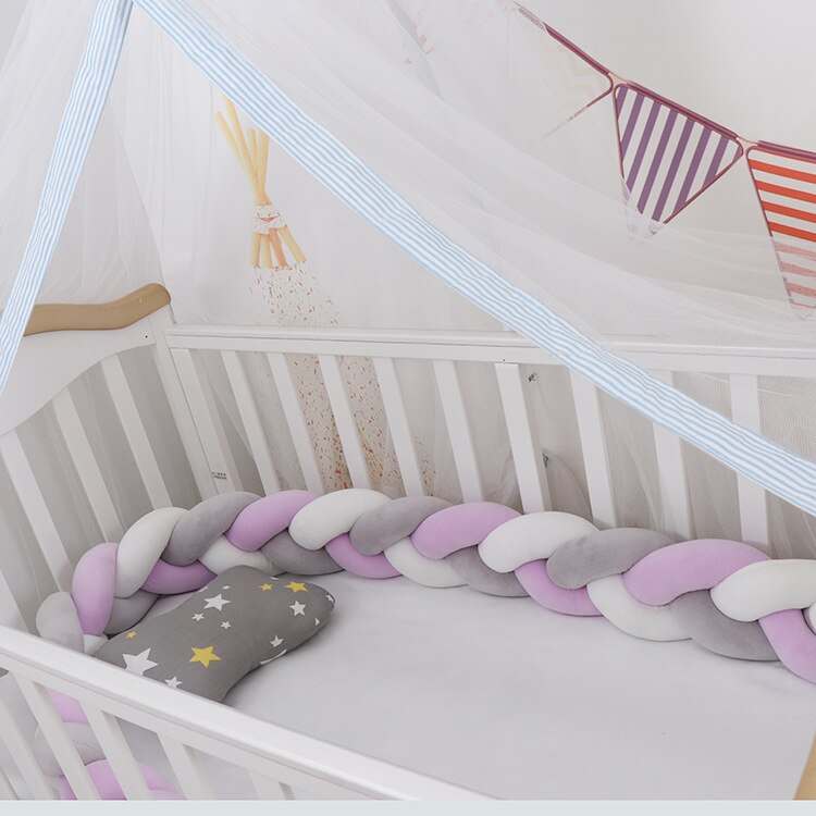 Coussin de Bumper de Lit Braid Knot pour Bébé de 100 cm Premium