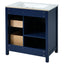 30-Inch Blue Bathroom Vanity with Ceramic Sink and Ample Storage - Ideal Choice for Small Bathrooms - Korvel