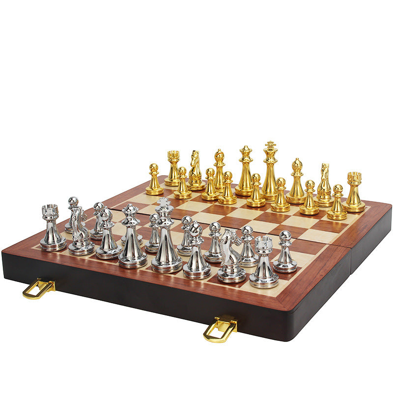 High end international chess set folding chessboard gift chess pieces children's chess pieces Western chess - Korvel