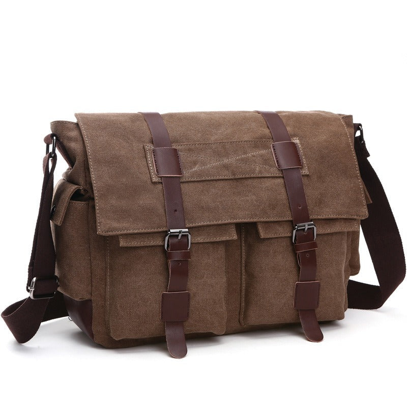 Men Business Messenger Bags For Men Shoulder Bag vintage Canvas Crossbody Pack Retro Casual Office Travel Bag - Korvel