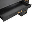 70 inch classic and traditional executive desk with metal trim, writing desk with 2 file drawers, USB ports, and sockets, black - Korvel