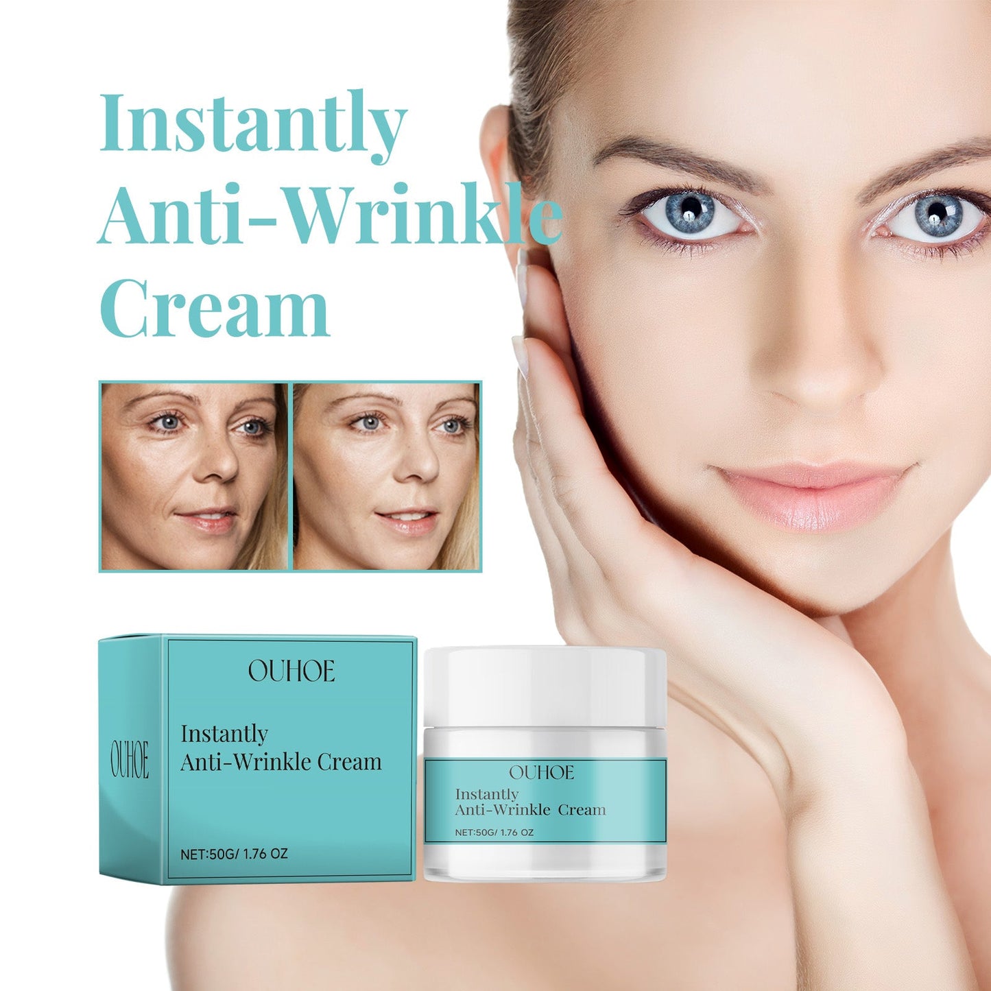 Instantly Anti-Wrinkle Cream, Deep Moisturizing Facial For Smoothing Fine Lines - Korvel