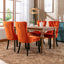 Premium Velvet Upholstered Dining Chair Set - Orange